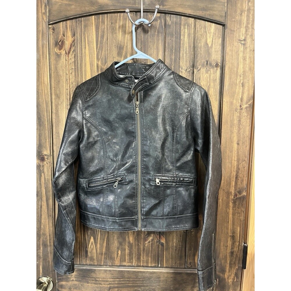 Vintage Frida G Faux Leather Motorcycle Jacket Women’s Large